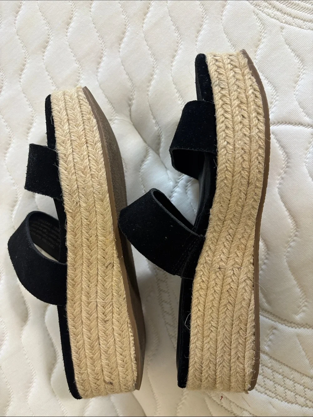 Treasure & Bond Black Suede Espadrille Platform Sandals